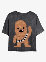 Star Wars Chewie Cutie Mineral Wash Crop Womens T-Shirt