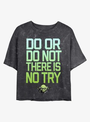 Star Wars Do Try Mineral Wash Crop Womens T-Shirt
