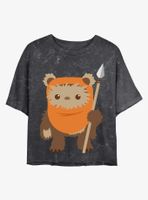 Star Wars Ewok Spear Mineral Wash Crop Womens T-Shirt