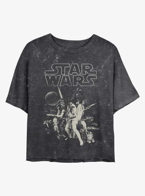 Star Wars Galaxy Fighters Mineral Wash Crop Womens T-Shirt