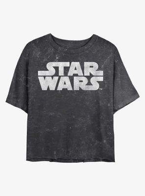 Star Wars Logo Mineral Wash Crop Womens T-Shirt