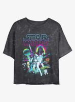 Star Wars Neon Hope Mineral Wash Crop Womens T-Shirt