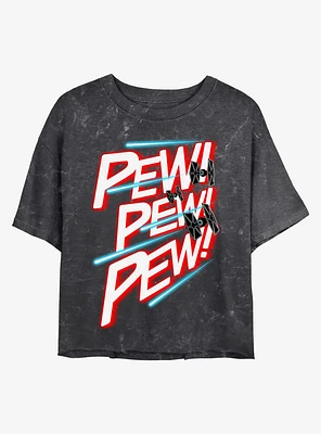 Star Wars Pew Mineral Wash Crop Womens T-Shirt