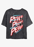 Star Wars Pew Mineral Wash Crop Womens T-Shirt
