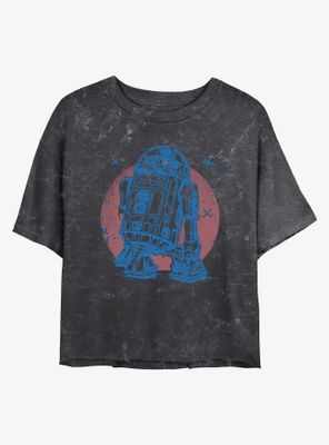 Star Wars R2-D2 Mineral Wash Crop Womens T-Shirt