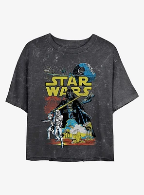 Star Wars Rebel Classic Mineral Wash Crop Womens T-Shirt