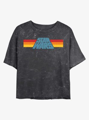 Star Wars Slant Logo Mineral Wash Crop Womens T-Shirt