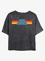 Star Wars Slant Logo Mineral Wash Crop Womens T-Shirt