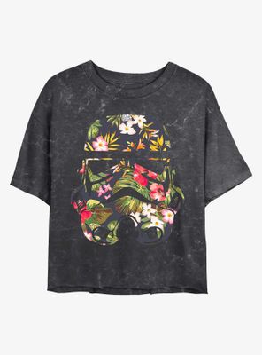 Star Wars Storm Flowers Mineral Wash Crop Womens T-Shirt