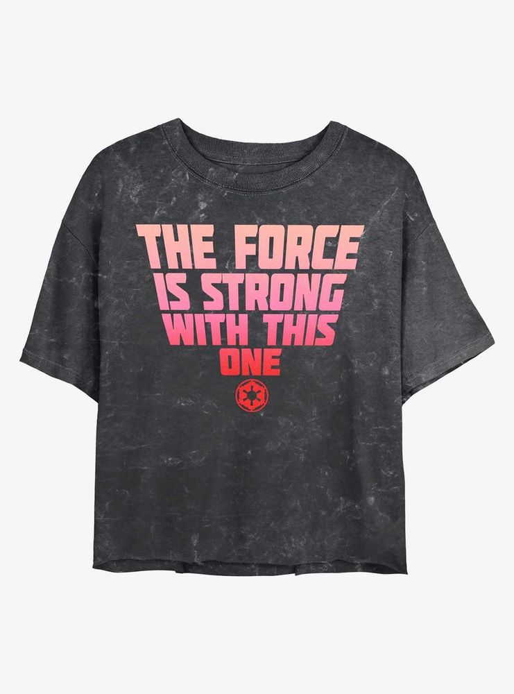 Star Wars Strong Force Mineral Wash Crop Womens T-Shirt