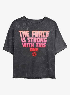Star Wars Strong Force Mineral Wash Crop Womens T-Shirt