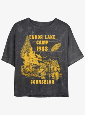 Star Wars Endor Lake Camp Mineral Wash Womens Crop T-Shirt