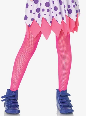 Neon Pink Youth Fishnet Tights