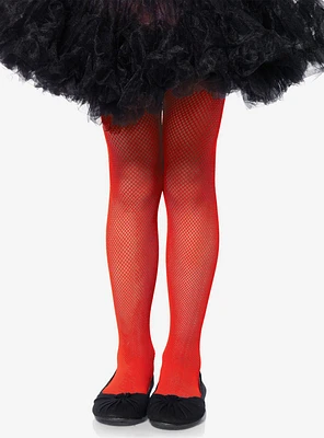 Red Youth Fishnet Tights