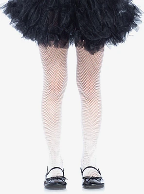White Youth Fishnet Tights