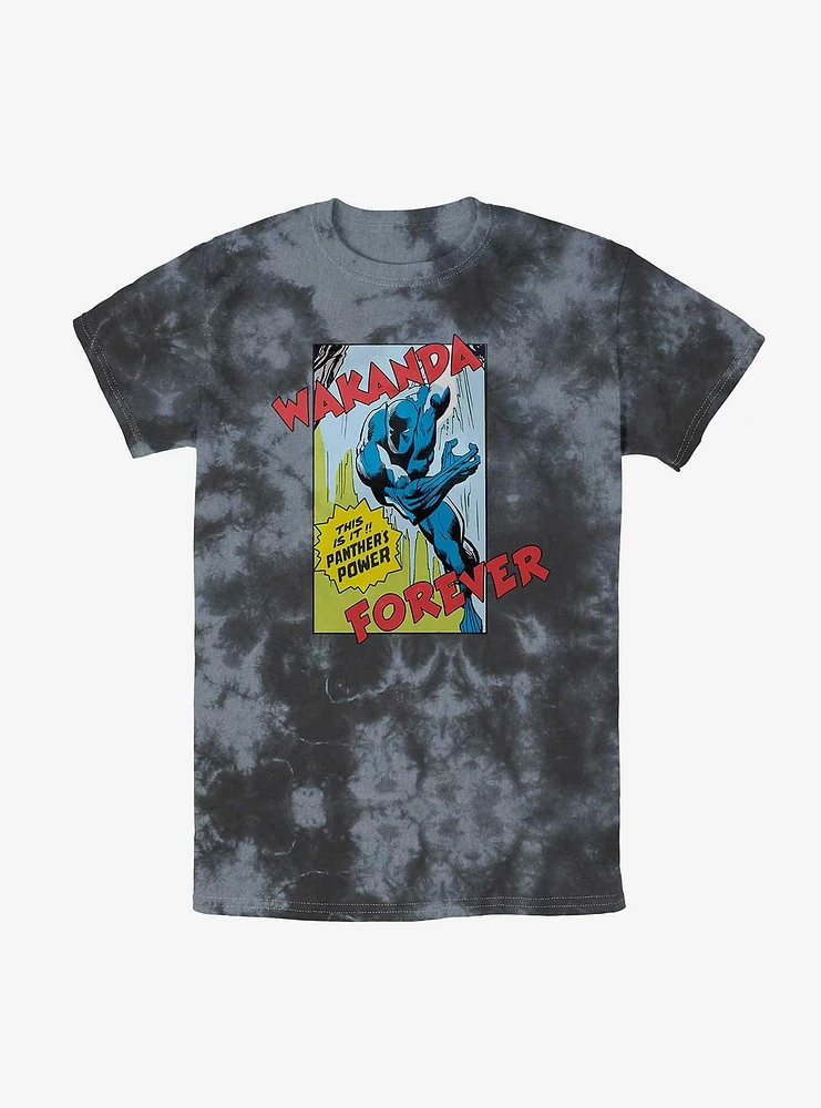 Marvel Black Panther Wakanda Forever Comic Tie-Dye T-Shirt
