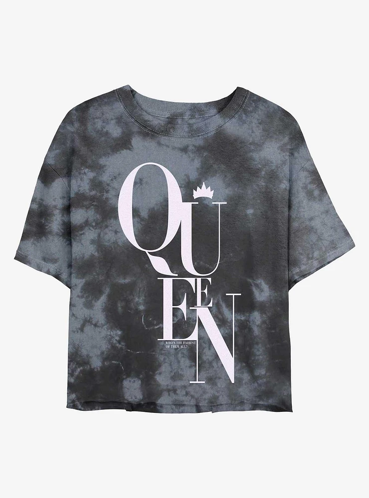 Disney Villains Crowned Evil Queen Tie-Dye Girls Crop T-Shirt
