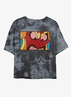 Disney Villains Angry Hades Tie-Dye Girls Crop T-Shirt