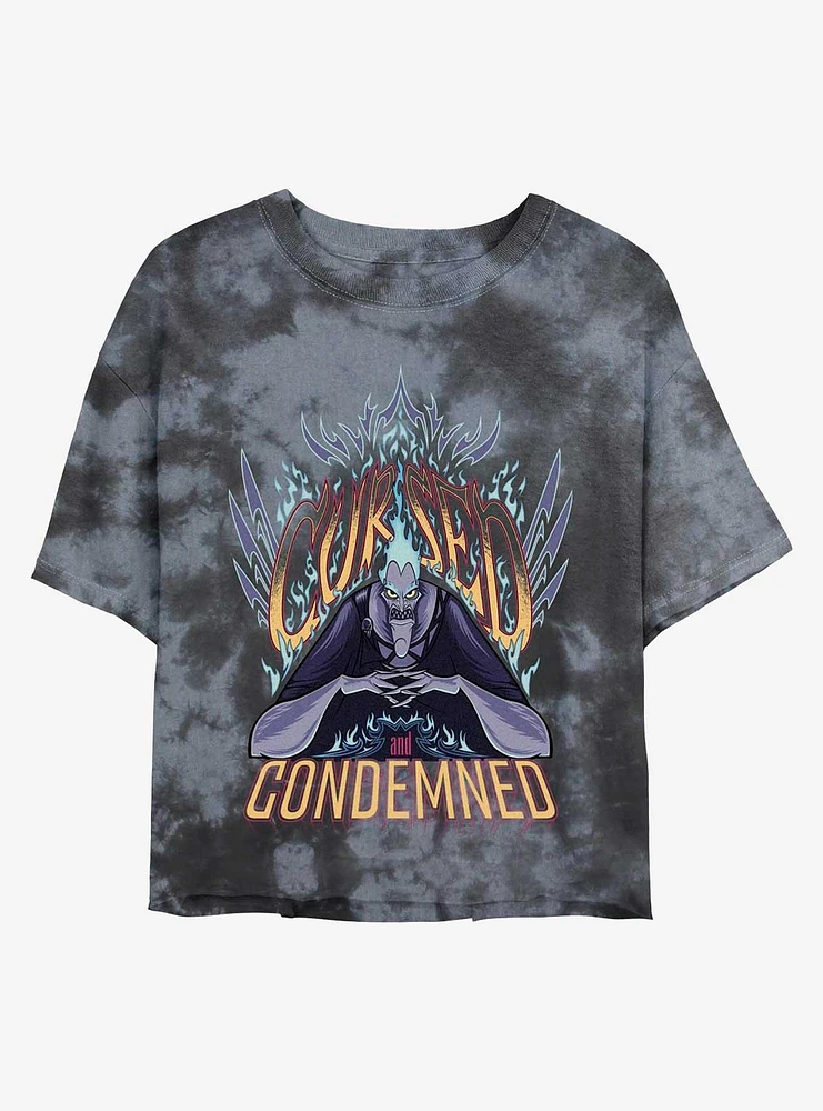 Disney Villains Hades Cursed and Condemned Tie-Dye Girls Crop T-Shirt