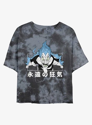 Disney Villains Hades Fire Face Japanese Lettering Tie-Dye Girls Crop T-Shirt