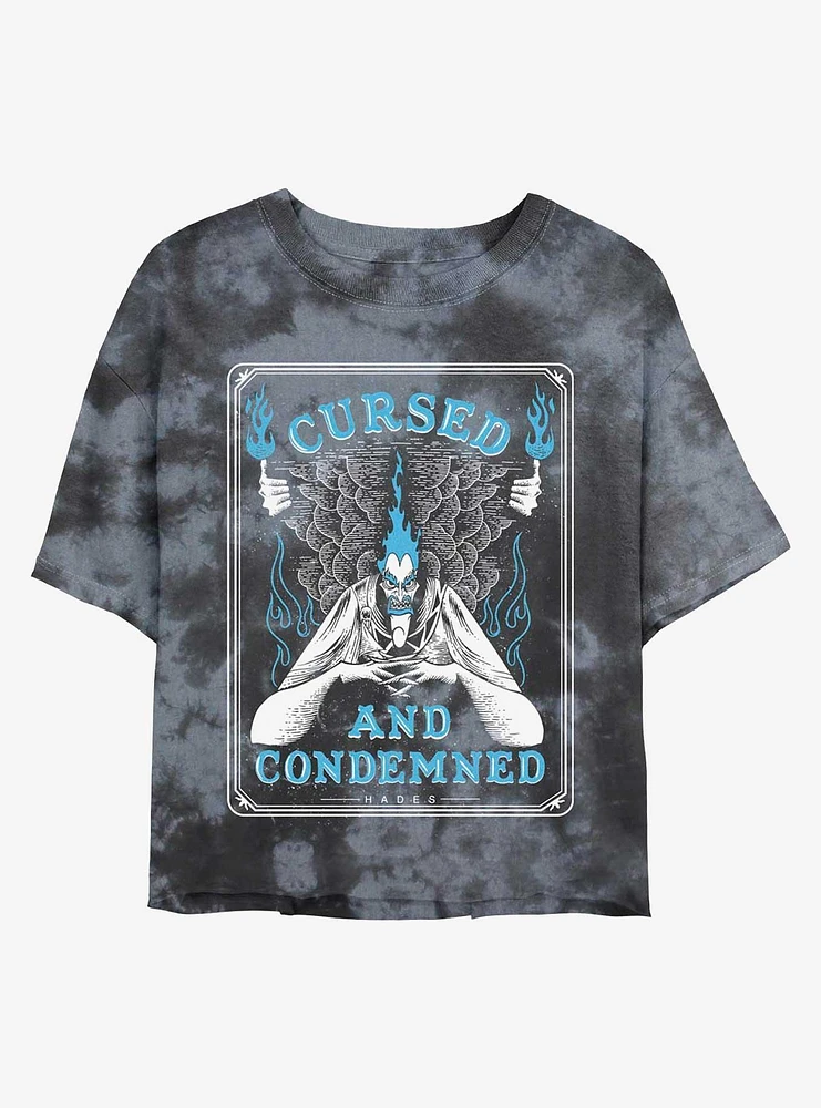 Disney Hercules Hades Cursed and Condemned Tie-Dye Girls Crop T-Shirt