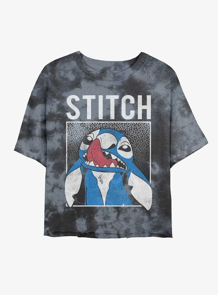 Disney Lilo & Stitch My Head Tie-Dye Girls Crop T-Shirt