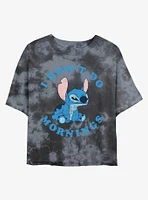 Disney Lilo & Stitch I Don't Do Mornings Tie-Dye Girls Crop T-Shirt