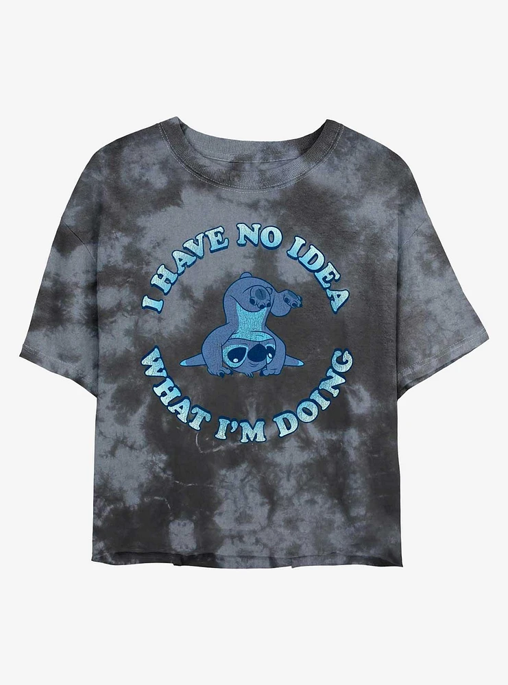 Disney Lilo & Stitch No Idea Tie-Dye Girls Crop T-Shirt