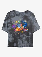 Disney Lilo & Stitch Rocket Space Adventure Tie-Dye Girls Crop T-Shirt