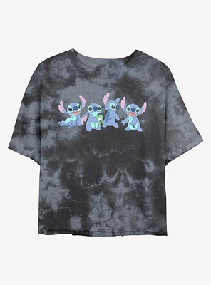 Disney Lilo & Stitch Stitches Tie-Dye Girls Crop T-Shirt