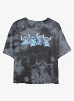 Disney Lilo & Stitch Stitches Tie-Dye Girls Crop T-Shirt