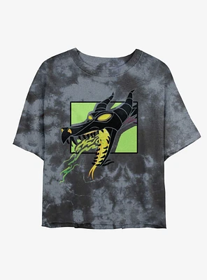 Disney Maleficent Dragon Breath Tie-Dye Girls Crop T-Shirt