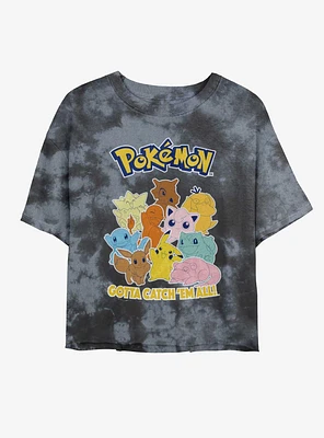 Pokemon Gang Tie-Dye Girls Crop T-Shirt