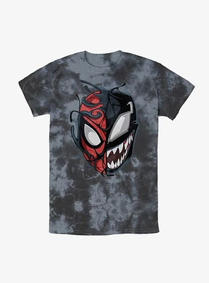 Marvel Venom Peter Face Split Tie-Dye T-Shirt