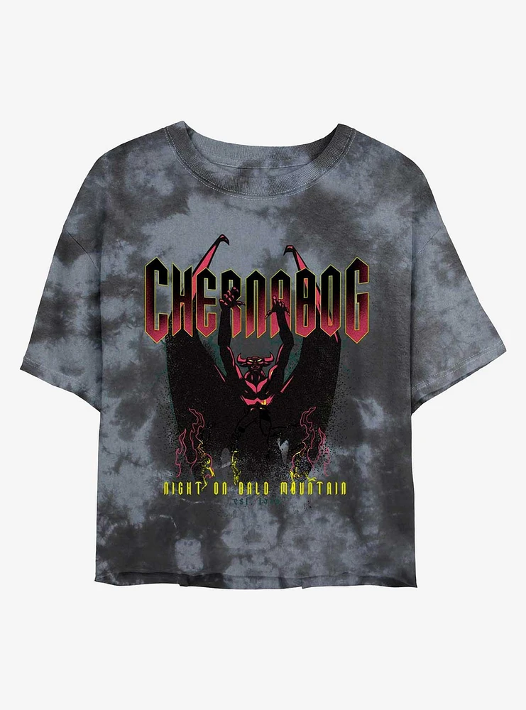 Disney Villains Chernabog Bald Mountain Tie-Dye Girls Crop T-Shirt