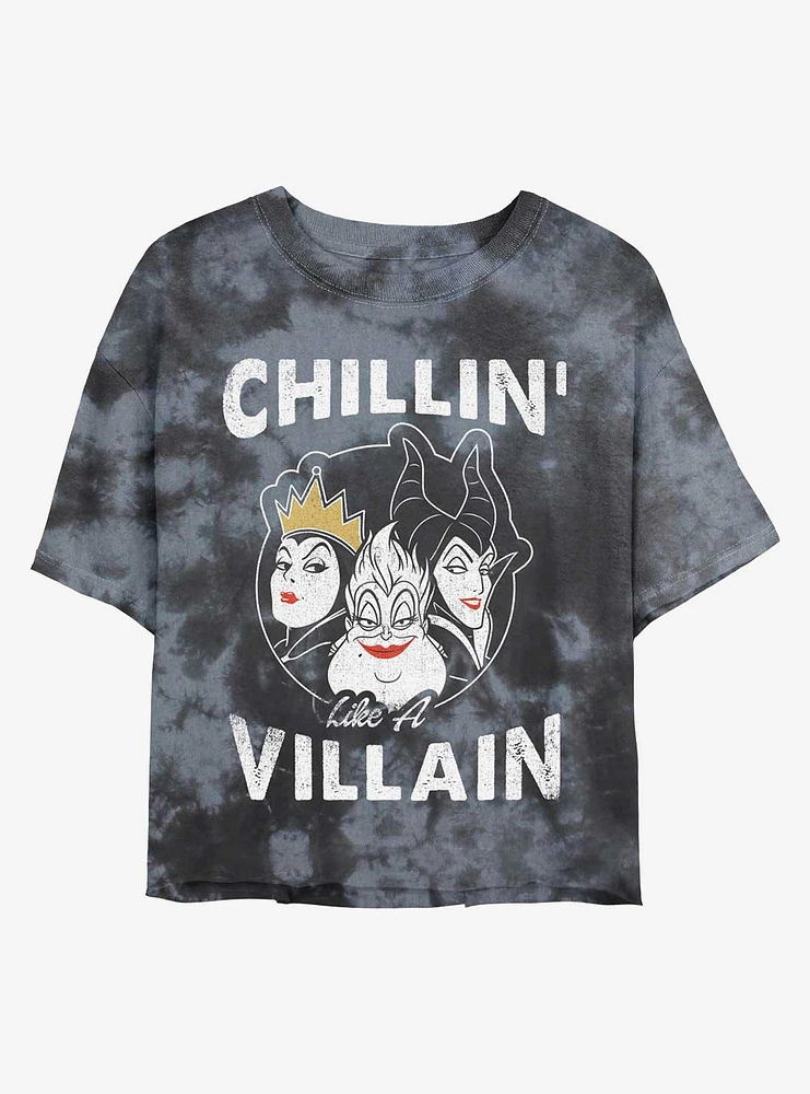 Disney Villains Chillin' Like A Villain Tie-Dye Girls Crop T-Shirt