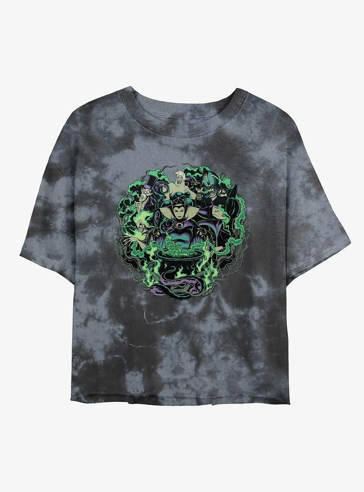 Disney Villains Epitome of Evil Tie-Dye Girls Crop T-Shirt