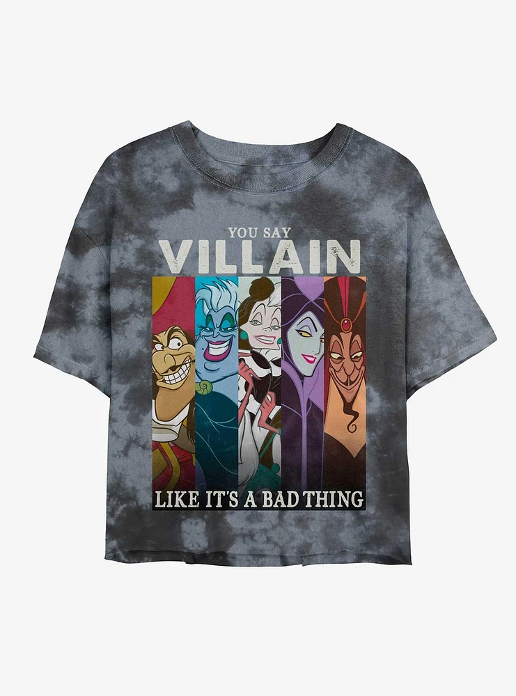 Disney Villains You Say Villain Likes It's A Bad Thing Tie-Dye Girls Crop T-Shirt