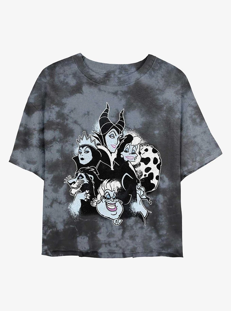Disney Villains Villain Heads Tie-Dye Girls Crop T-Shirt