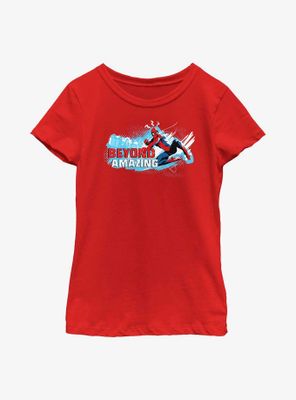 Marvel Spider-Man Beyond Amazing Swing Pose Youth Girls T-Shirt