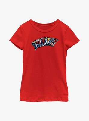 Marvel Spider-Man Thwip! Comic Font Youth Girls T-Shirt