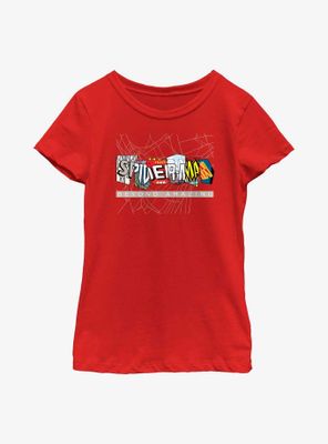 Marvel Spider-Man Beyond Amazing Comic Clippings Logo Youth Girls T-Shirt