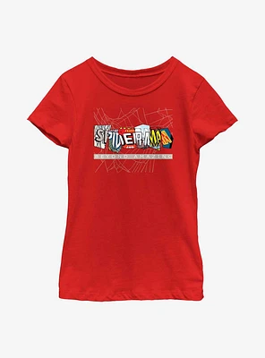 Marvel Spider-Man Beyond Amazing Comic Clippings Logo Youth Girls T-Shirt