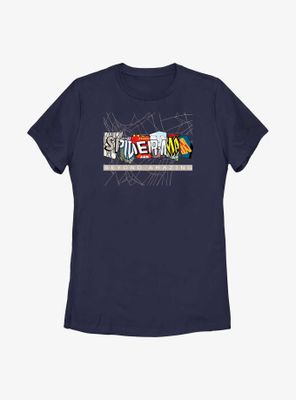 Marvel Spider-Man Beyond Amazing Comic Clippings Logo Womens T-Shirt