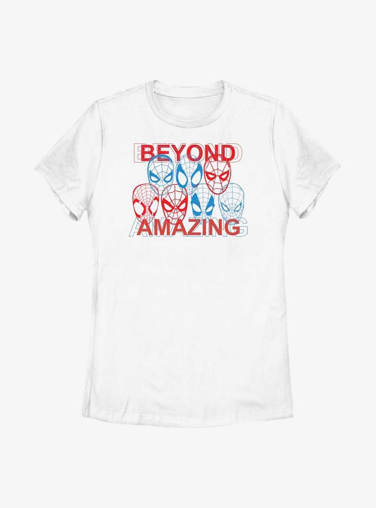 Marvel Spider-Man Beyond Amazing Faces Womens T-Shirt