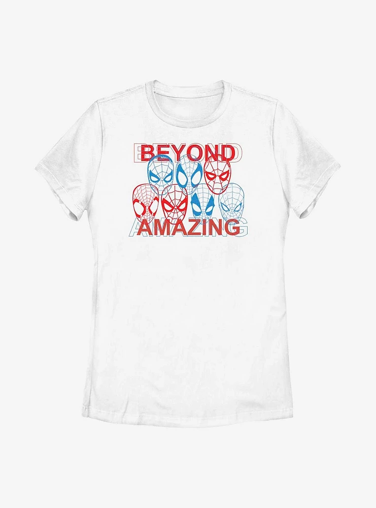 Marvel Spider-Man Beyond Amazing Faces Womens T-Shirt