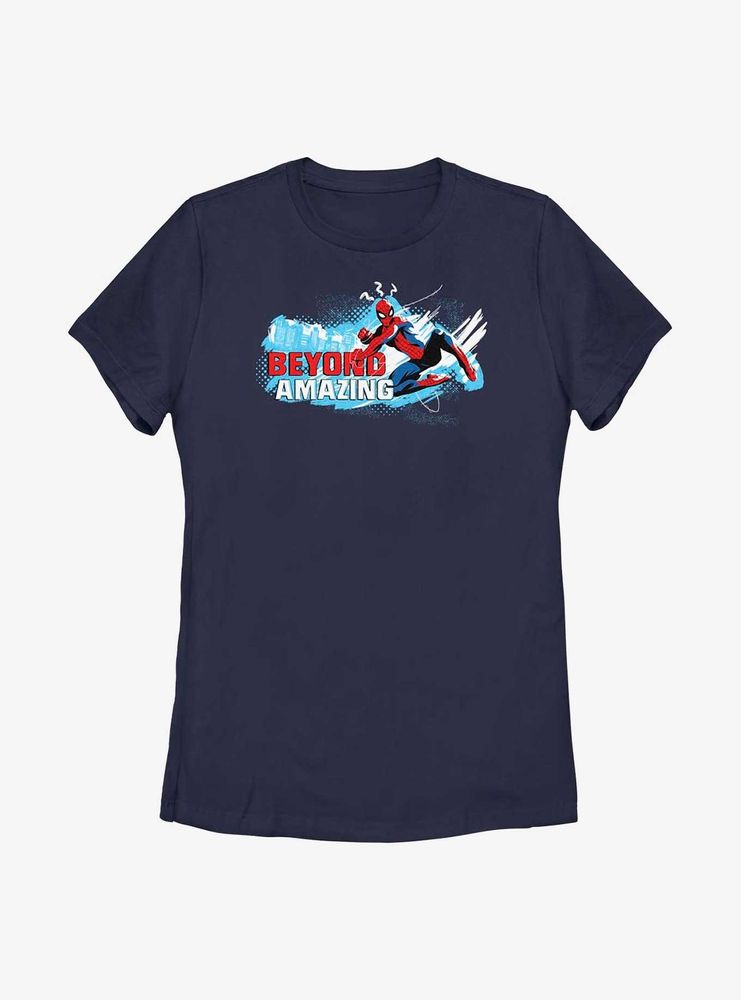 Marvel Spider-Man Beyond Amazing Swing Pose Womens T-Shirt