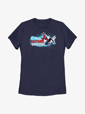 Marvel Spider-Man Beyond Amazing Swing Pose Womens T-Shirt