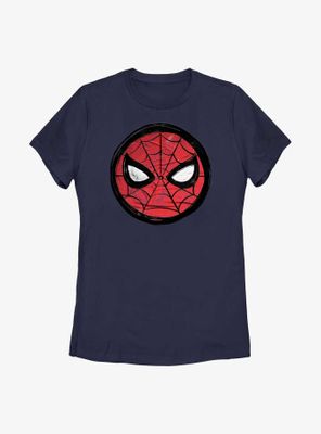 Marvel Spider-Man Sketched Mask Icon Womens T-Shirt