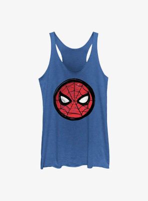 Marvel Spider-Man Sketched Mask Icon Womens Tank Top